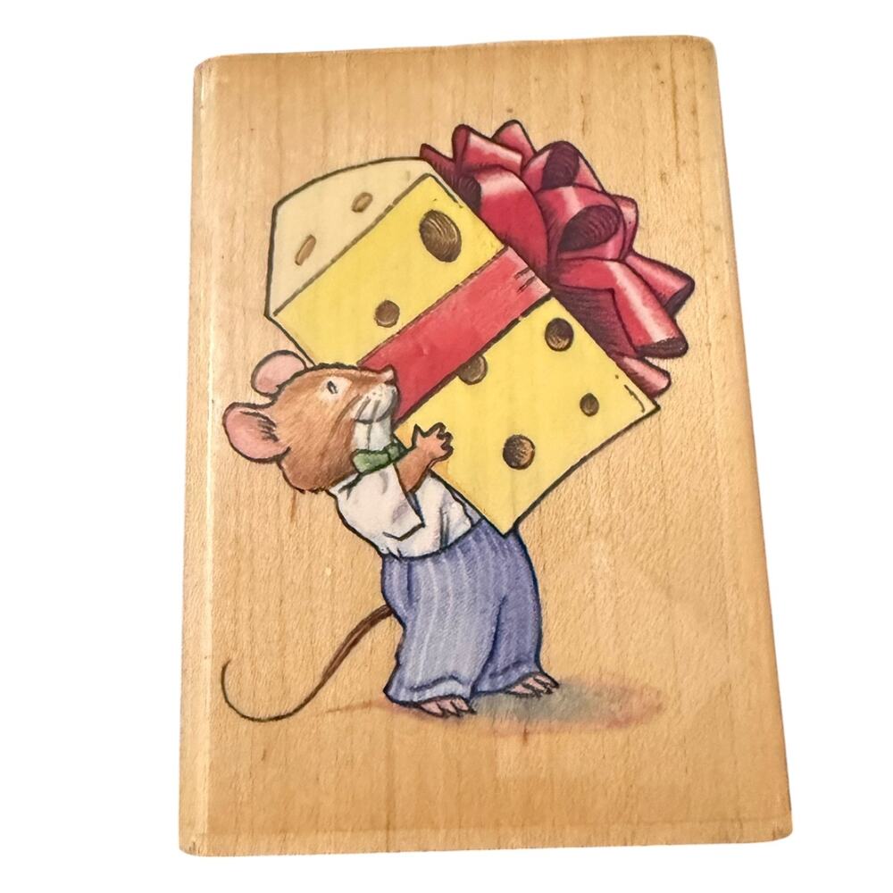 Inkadinkado Town Mouse Holding Cheese David Sieks 6549 Crafting Rubber Stamp